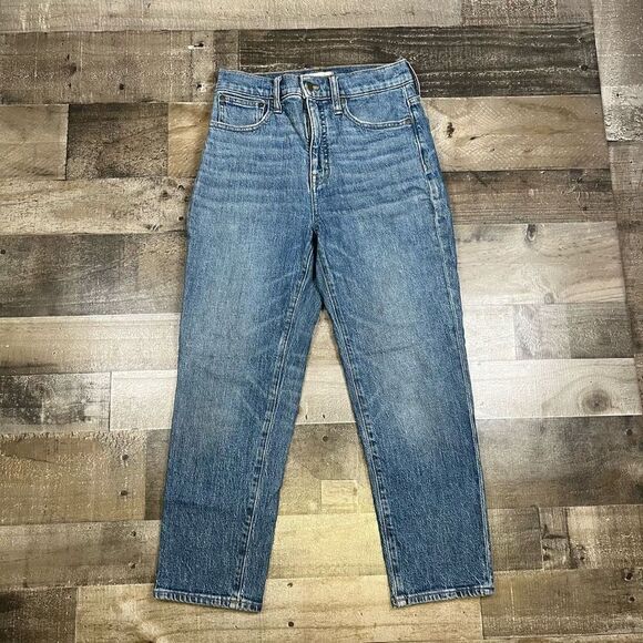 Madewell Women’s Size 26 Classic Straight Jeans Blue Denim Medium Wash Stretch - Picture 1 of 13